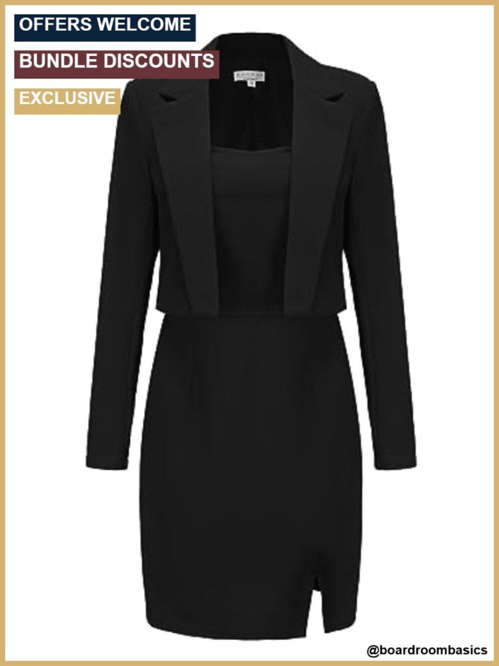 Women's Professional 2-Piece Blazer Dress Suit Set, Business Work Outfit